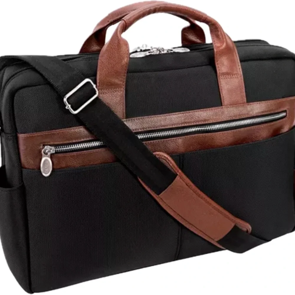 Elegant Black and Brown Men's Briefcase